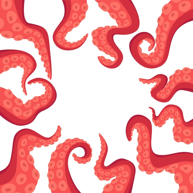 Marco cuadrado tentáculos de pulpo