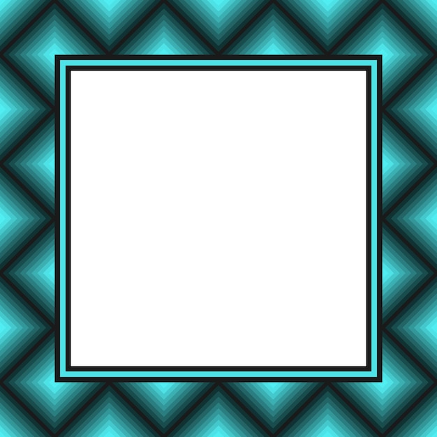 Marco cuadrado vectorial con espacio de copia Textura geométrica abstracta de gradiente negro y cian