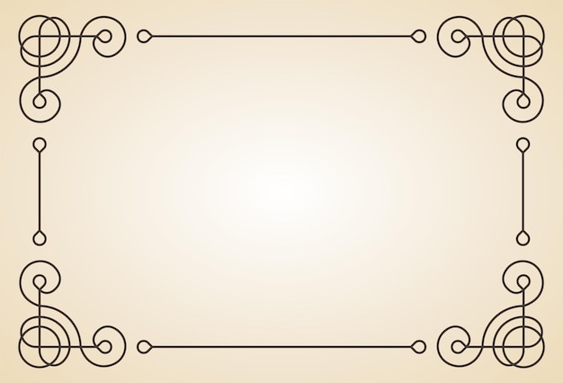 Marco decorativo Borde antiguo caligráfico vintage Marco de rectángulo de caligrafía adornado Adorno de línea de filigrana para plantilla de certificado enmarcado