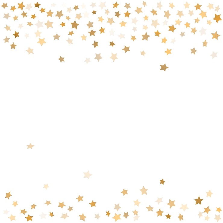 Vector marco decorativo de confeti en forma de estrella brillante dorado