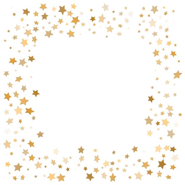 Vector marco decorativo de confeti en forma de estrella brillante dorado