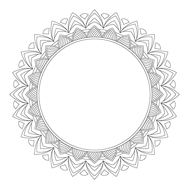 Marco decorativo redondo con espacio para texto, ilustración vectorial