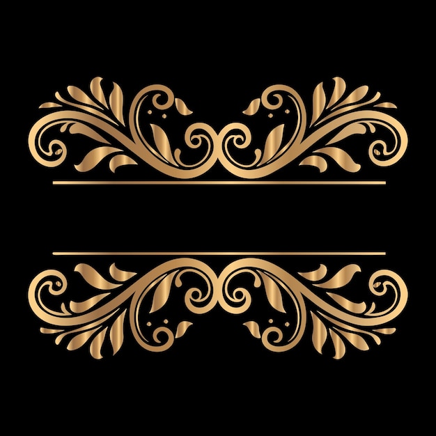 Marco decorativo vectorial Elemento elegante para el diseño en estilo oriental Lugar para el texto Floral dorado
