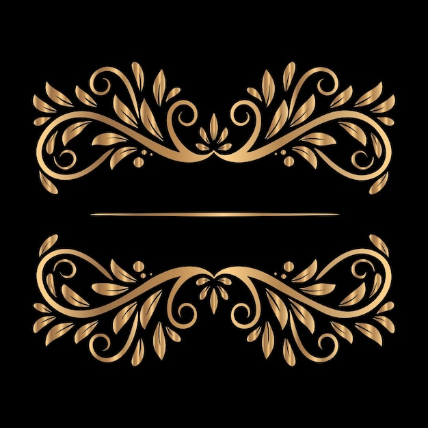 Marco decorativo vectorial Elemento elegante para el diseño en estilo oriental Lugar para el texto Floral dorado