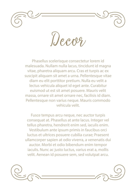 Marco decorativo vectorial elemento elegante para el diseño de plantillas lugar para el texto