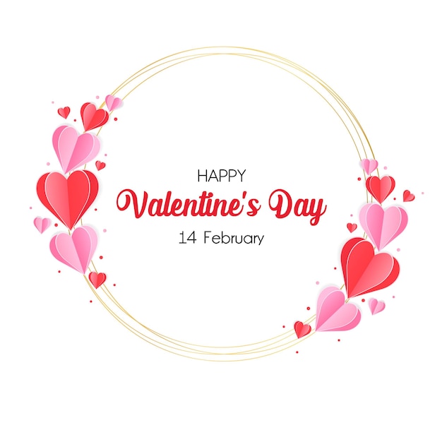 Marco del día de San Valentín con corazones ilustración vectorial