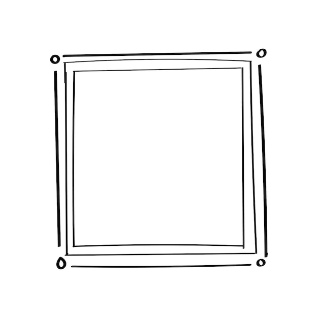 Marco dibujado a mano boceto de línea de garabateo Ilustración vectorial
