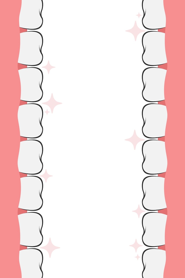 Vector marco de los dientes pancarta concepto de medicina de la frontera del diente pancarta de inspección dental oral