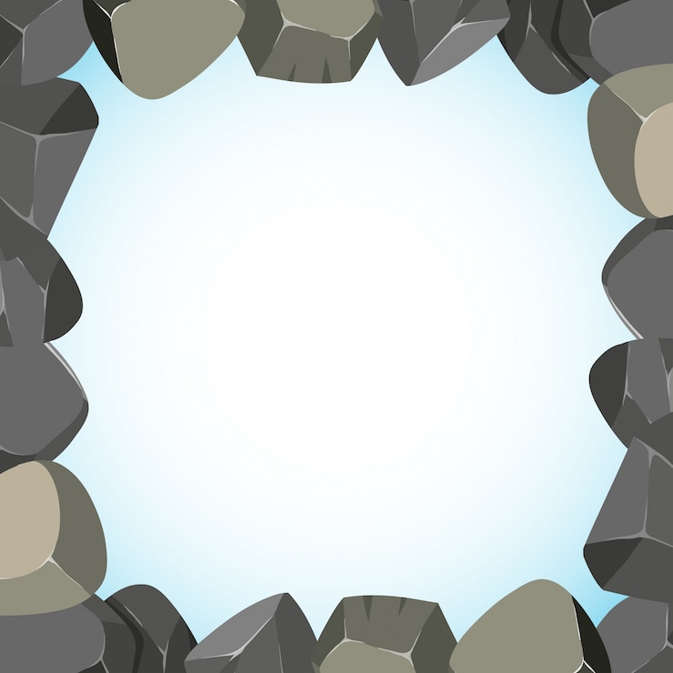 Vector marco de diseño con las rocas y el cielo
