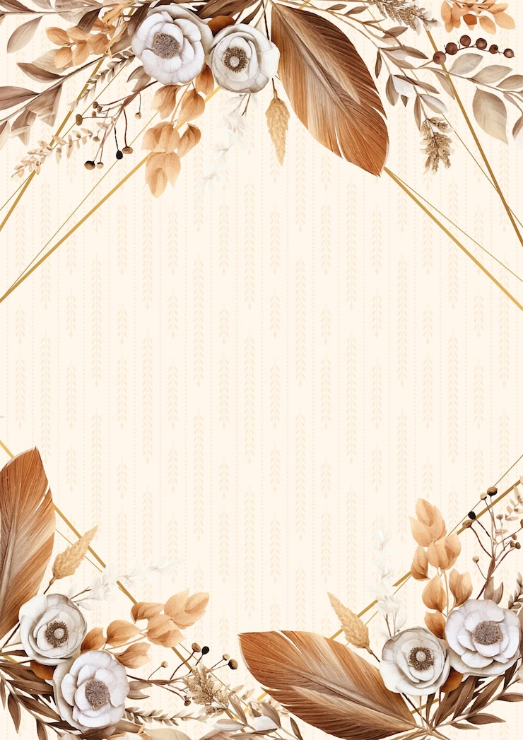 Vector marco de diseño vectorial moderno de moda blanco marrón y beige template de boho de otoño de fondo