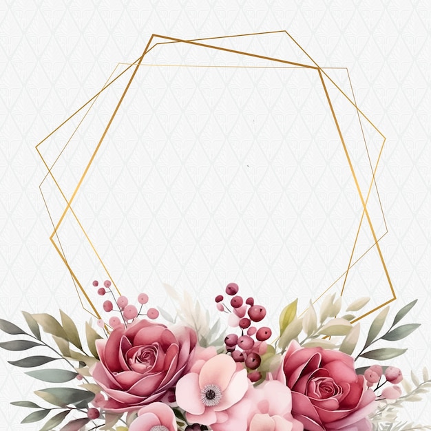 Marco de diseño vectorial moderno de moda rosa y rojo Template de boho de otoño de fondo