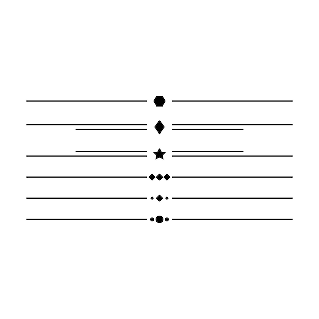 El marco del divisor, el borde de la línea horizontal, el icono de la forma vectorial para el garabato vintage decorativo