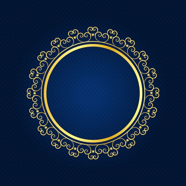un marco dorado con un fondo azul con un lugar para el texto