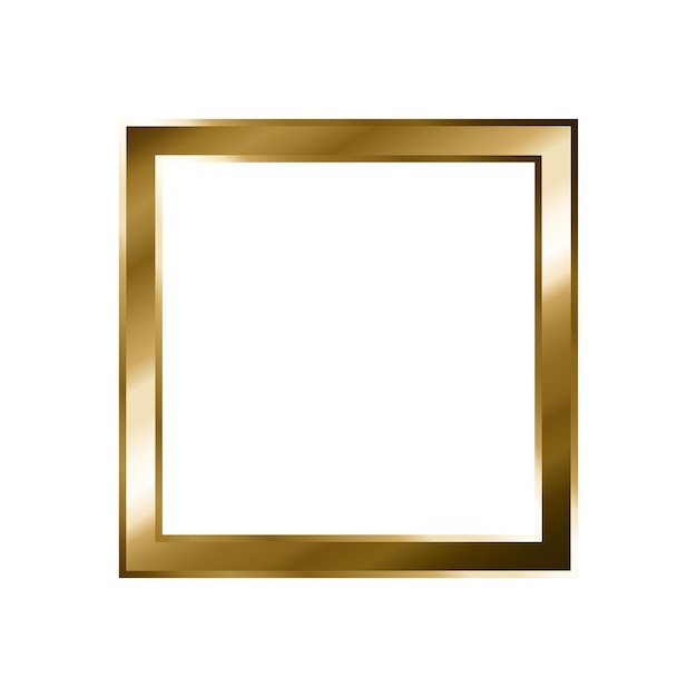 marco dorado simple moderno con fondo transparente