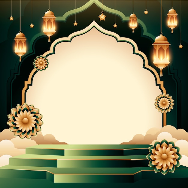 Marco de eid al-fitr en diseño realista
