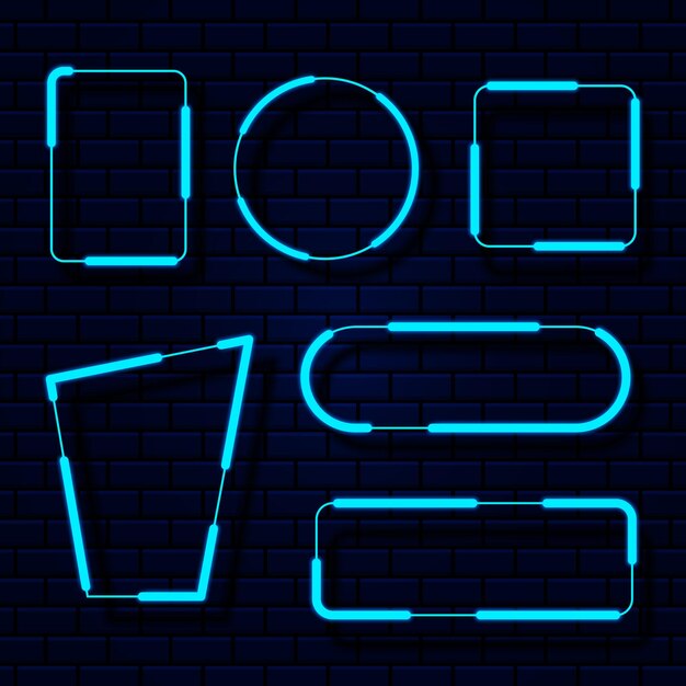Marco de elementos vectoriales luz azul neón en diseño de superposición azul oscuro fondo de tecnología futurista