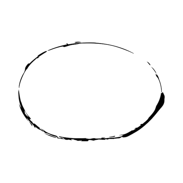 Marco elipso grunge oval contorno forma de borde icono elemento de garabateo decorativo para el diseño