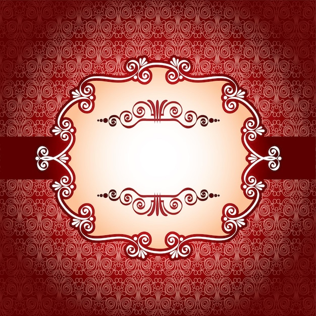 Marco de encaje y elementos de diseño sobre fondo retro transparente. Marco vintage sobre fondo de Damasco, ilustración vectorial