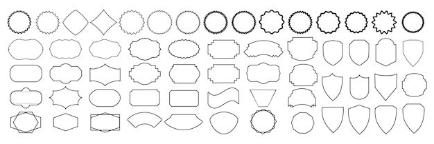 Marco de época conjunto de emblemas de silueta