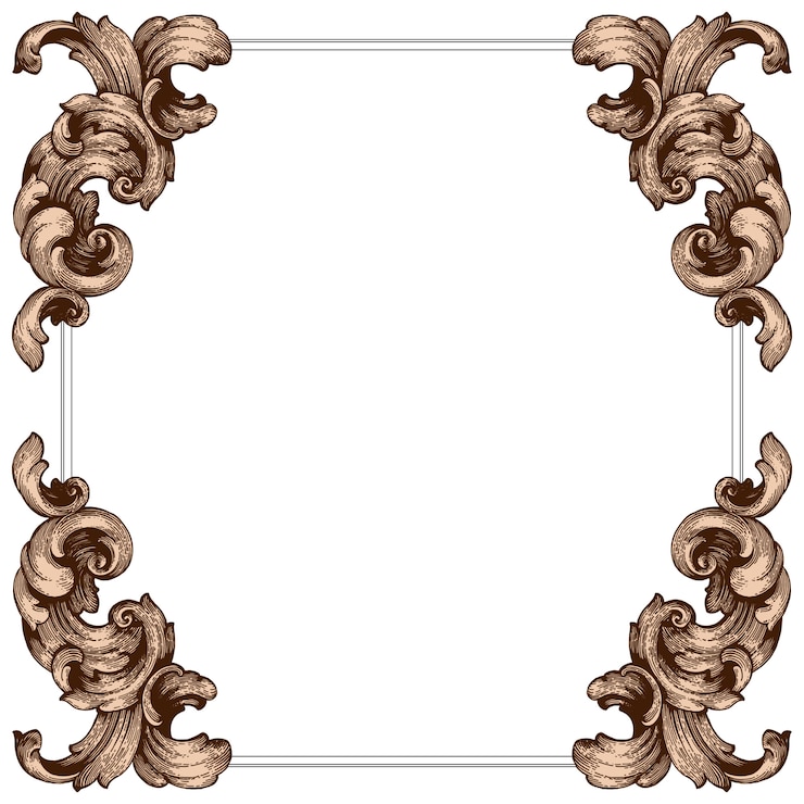 Vector marco de esquina de borde ornamental floral barroco