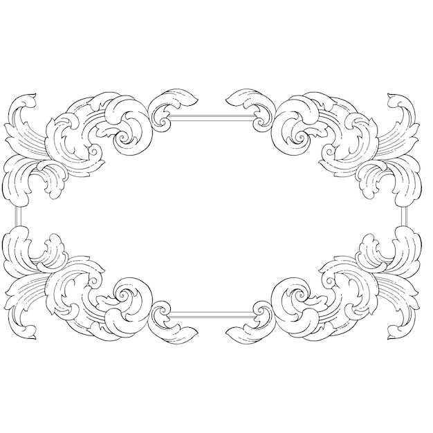 Vector marco de esquina de borde ornamental floral barroco