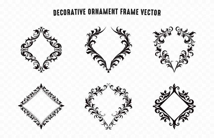 Marco de esquina decorativo Conjunto vectorial Conjunto de esquinas y bordes vintage ornamentales Or floral vintage
