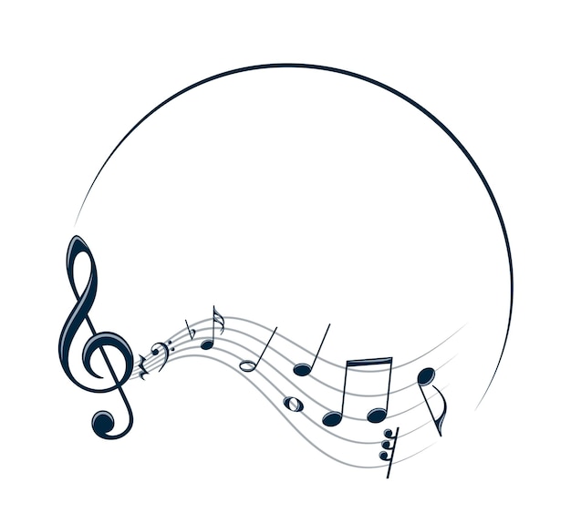 El marco estilizado con notas musicales