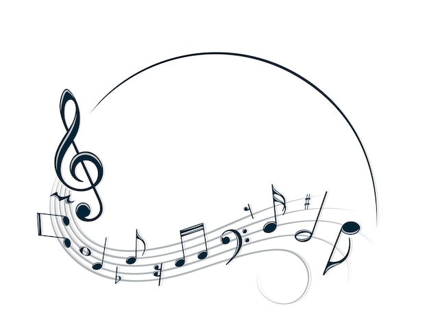 El marco estilizado con notas musicales