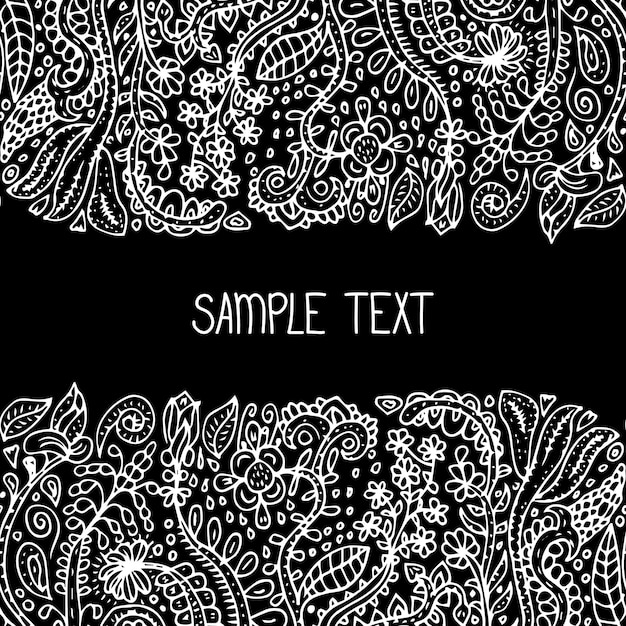 Marco étnico abstracto floral vector de patrones sin fisuras. Se puede utilizar para pancartas, tarjetas, carteles, invitaciones, etiquetas, menús, decoración de páginas o diseño web.