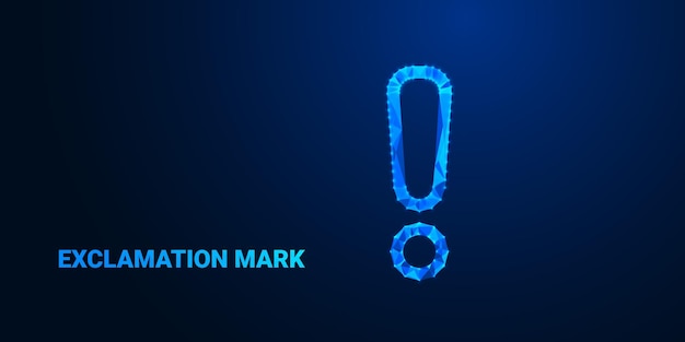 Marco de exclamación Bajo Polifón Fondo Poligonal Símbolo de alerta Signo geométrico Arte vectorial 3D