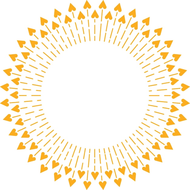 El marco de la explosión del corazón dorado