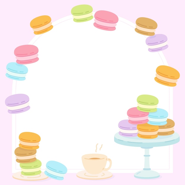 El marco de la fiesta de macarrones rosados 1