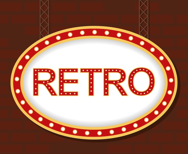 Marco de figura ovalada Retro Light en pared