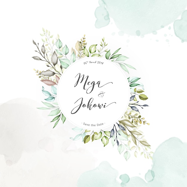 Marco floral acuarela fondo multiusos