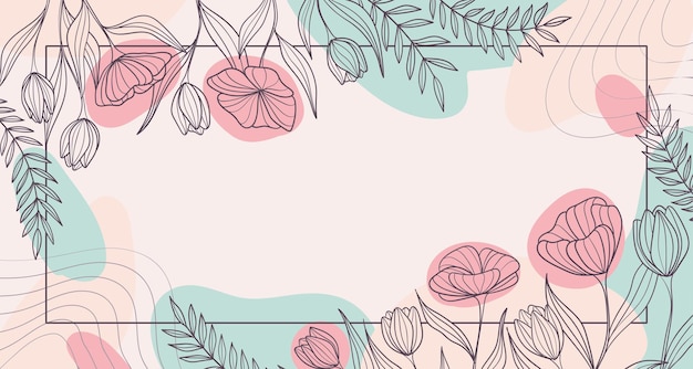 Vector marco floral acuarela lindo color ilustración vectorial