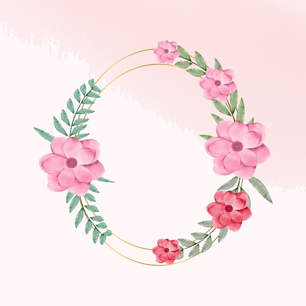 Vector marco floral de acuarela para logotipo de monograma de boda y marco de marca.