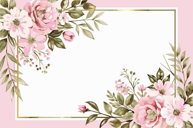 Marco floral de acuarela para tarjetas de cumpleaños de boda fondo de invitación pegatina de papel tapiz