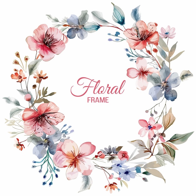Marco floral con acuarela