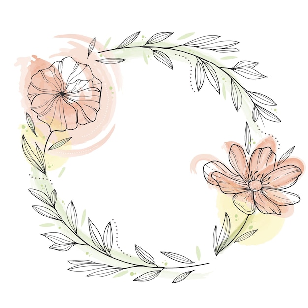 Marco floral acuarela