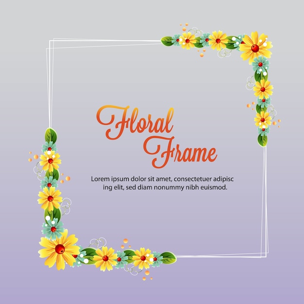 marco floral amarillo