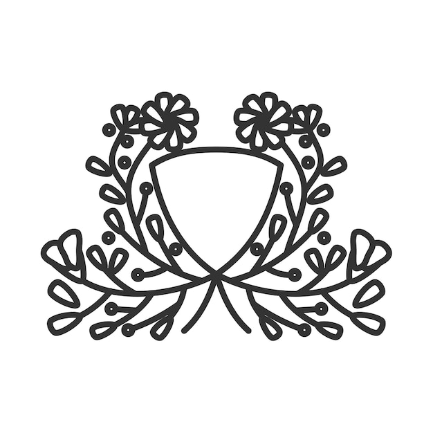 Vector marco floral en blanco plantilla de logotipo ilustración de icono identidad de marca ilustración aislada y plana gráfico vectorial