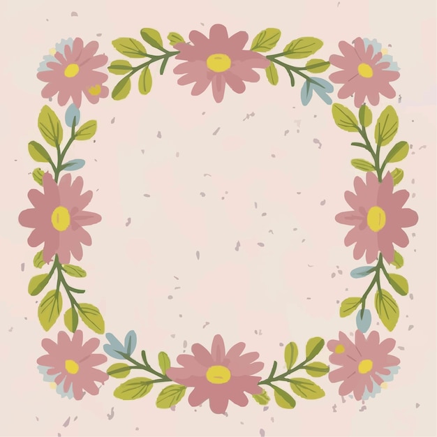 Vector marco floral de colores dibujado a mano