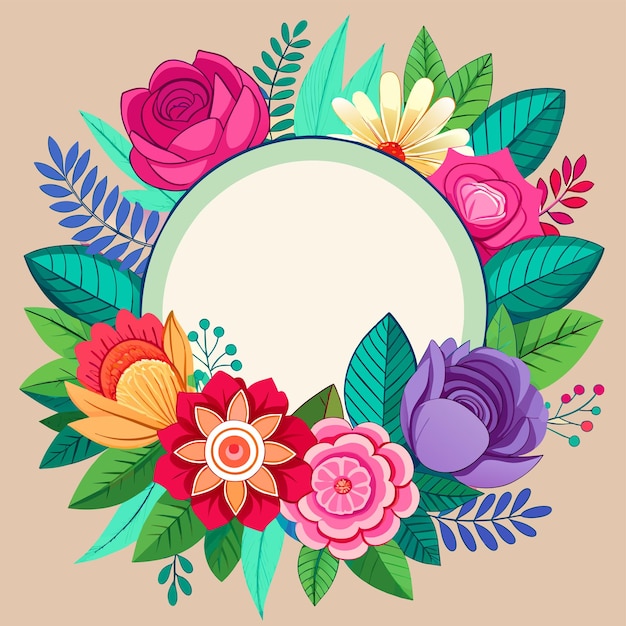 Vector marco floral decorativo para el aniversario de bodas para tarjetas de felicitación con icono de pegatina dibujado a mano