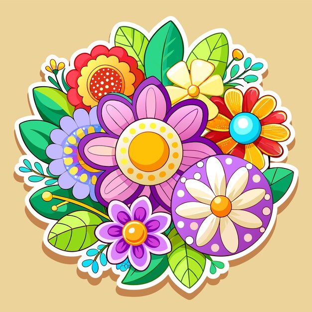 Vector marco floral decorativo para el aniversario de bodas para tarjetas de felicitación con icono de pegatina dibujado a mano