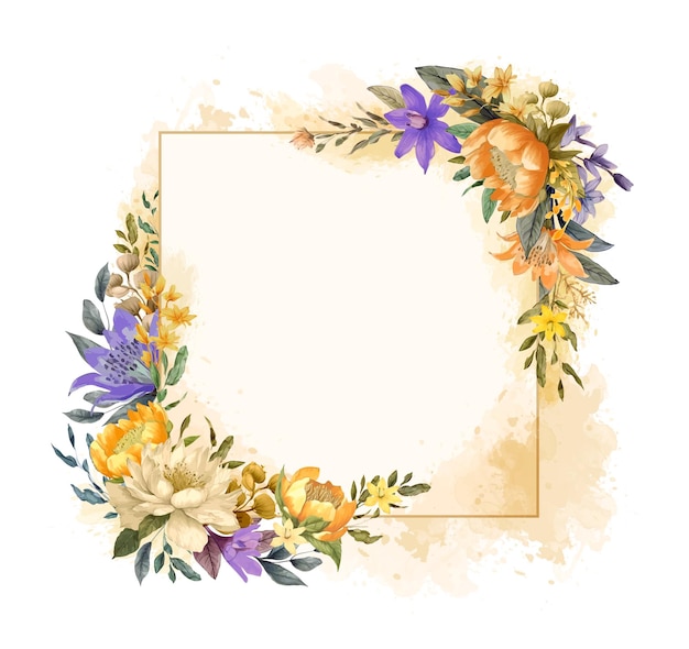 Vector marco floral decorativo para el aniversario de bodas para tarjetas de felicitación