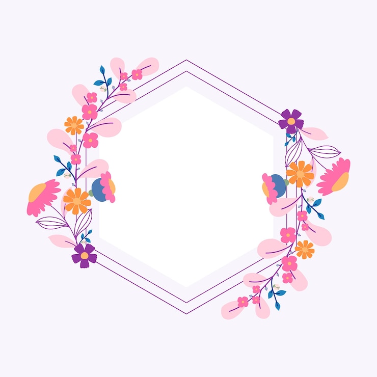 Vector marco floral dibujado a mano coronas florales coloridas con ramas y hojas
