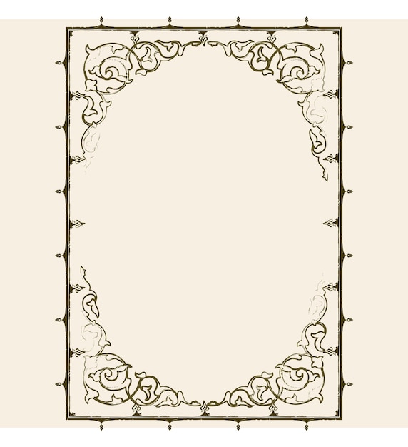 Marco floral Eslimi iraní Diseño islámico tradicional Arte Tazhib Fondo con cuadro de texto