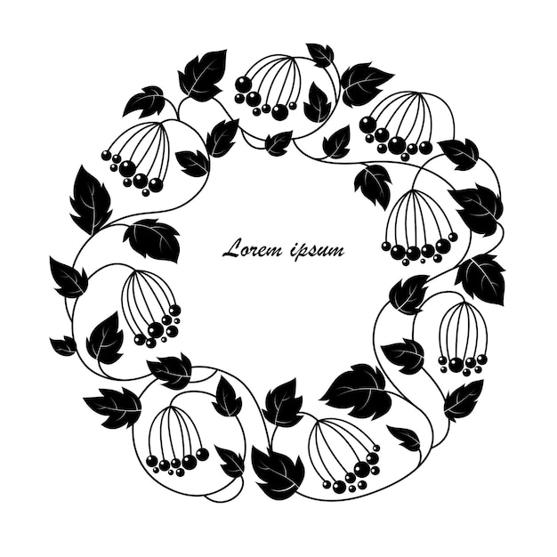 Vector marco floral étnico gráfico con motivos populares ucranianos