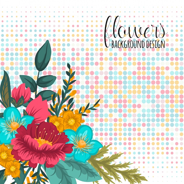 Vector marco floral con flores de colores.