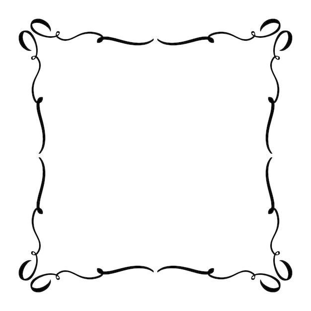 Vector marco floral de garabato dibujado a mano caligráfico. elemento de diseño de caligrafía artística.